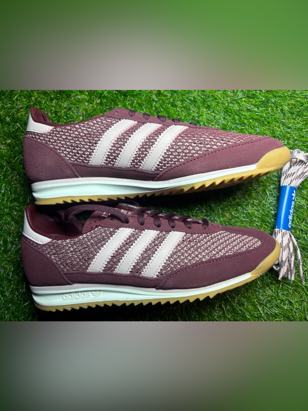 adidas Women’s Maroon & Light Pink Knit Runner Sneakers